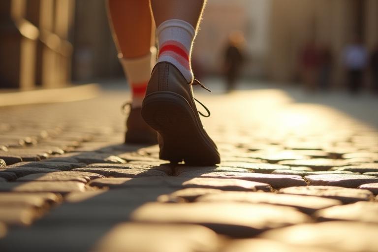 Kényelmes sétócipő viselése budapesti macskakövön