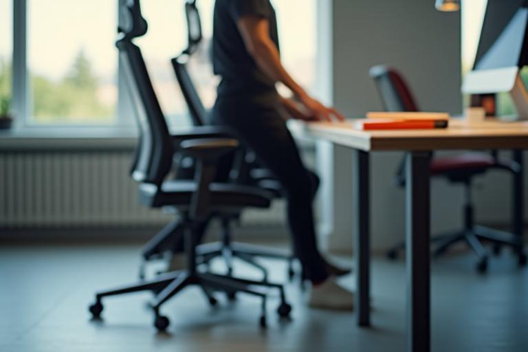 Modern irodai szék és helyes testtartás bemutatása