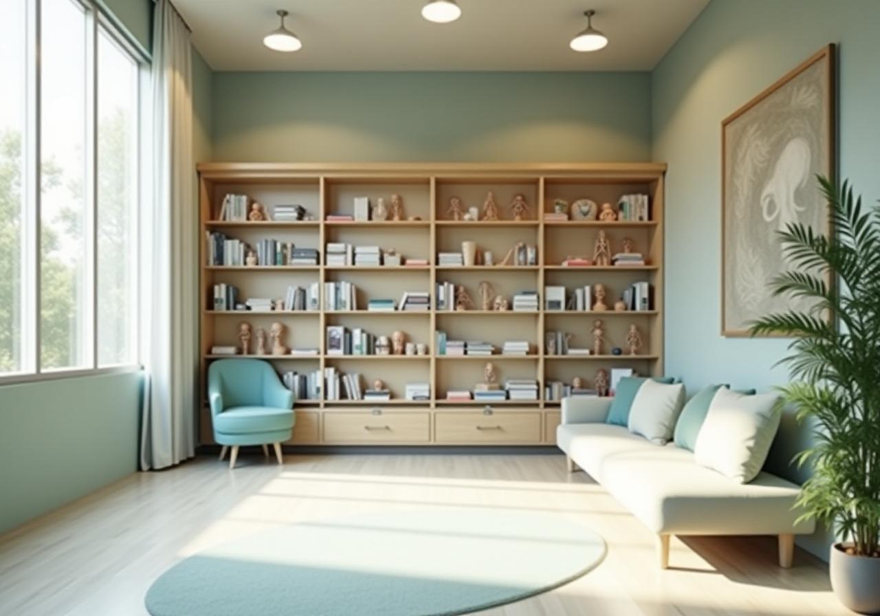 Nyugodt könyvtárszoba anatómiai modellekkel a Gnosis Gait központban